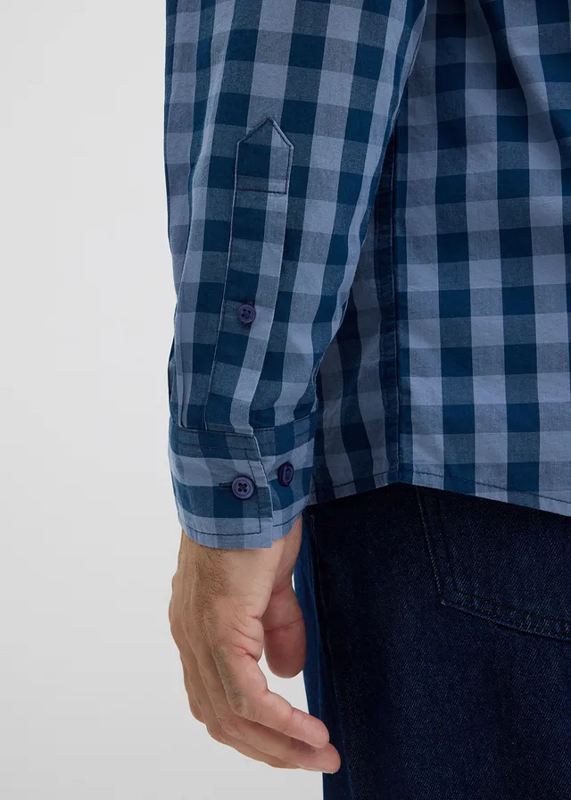 Chemise 100% coton • bleu profond/bleu fumé carreaux • product-page.page-title-suffix