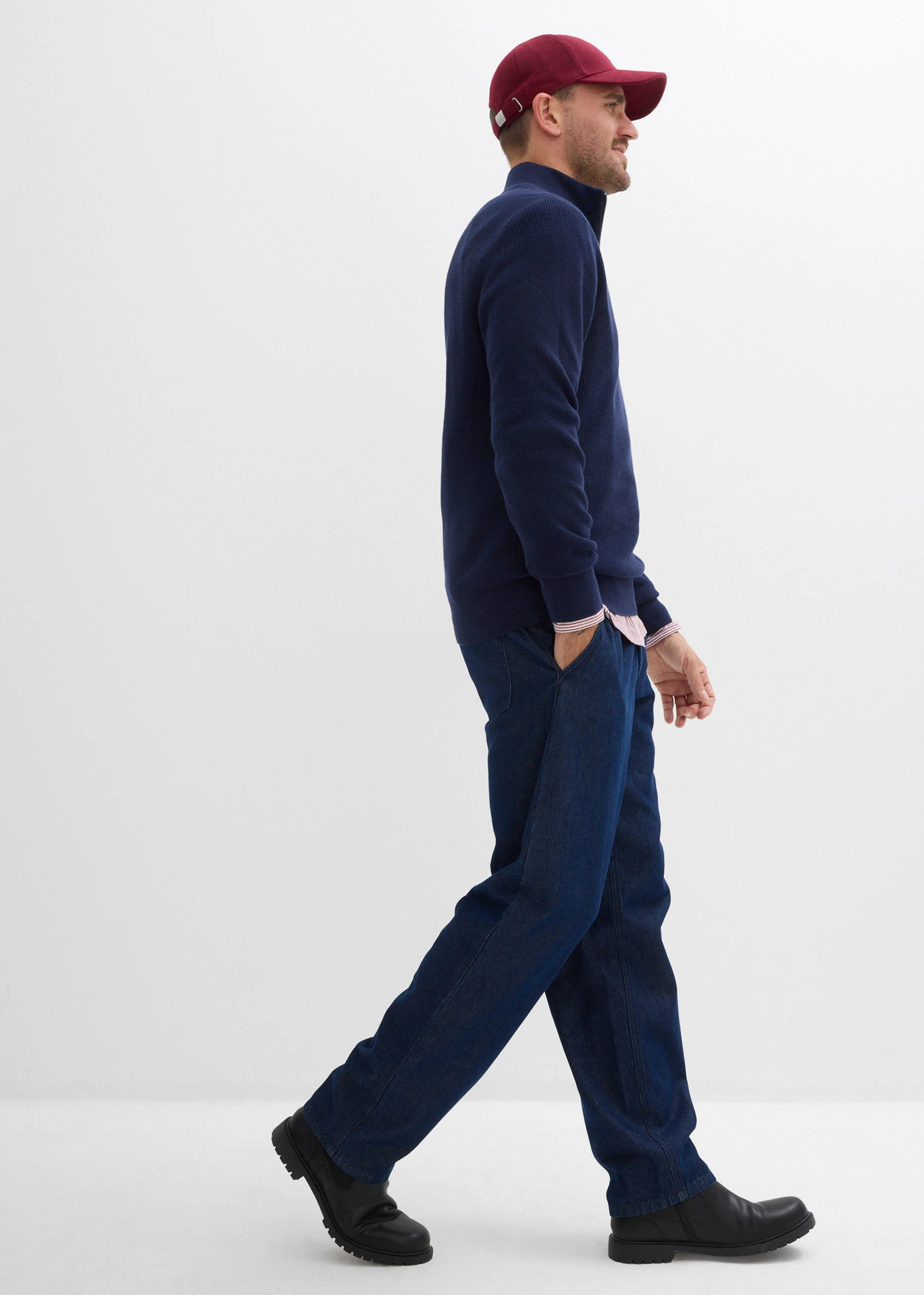 Pull camionneur 100% coton • bleu foncé • Boutique bonprix