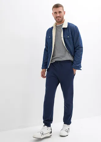 Joggingové kalhoty z čisté organické bavlny, Regular Fit • tmavě modrá • bonprix obchod