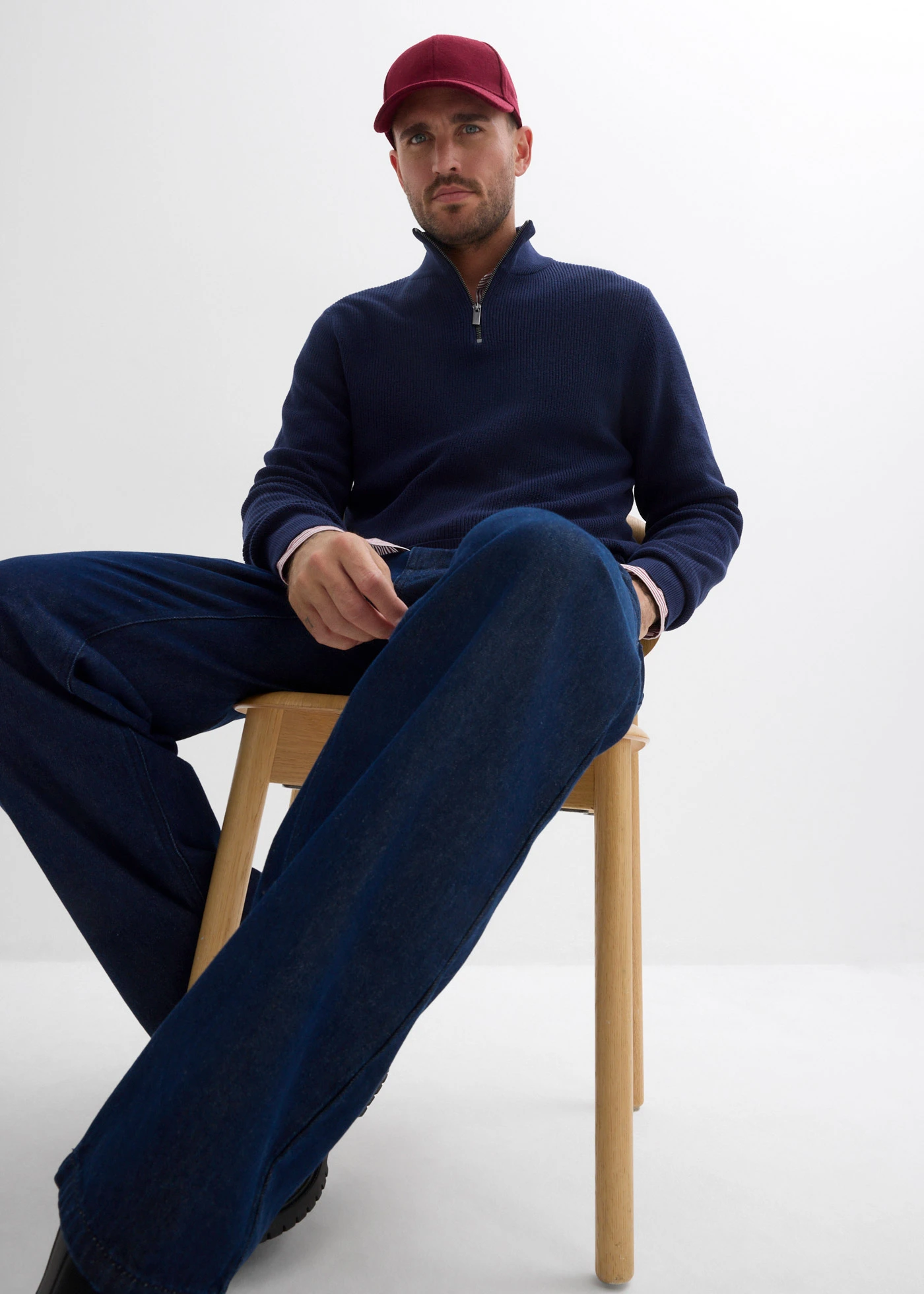 Pull camionneur 100% coton • bleu foncé • Boutique bonprix