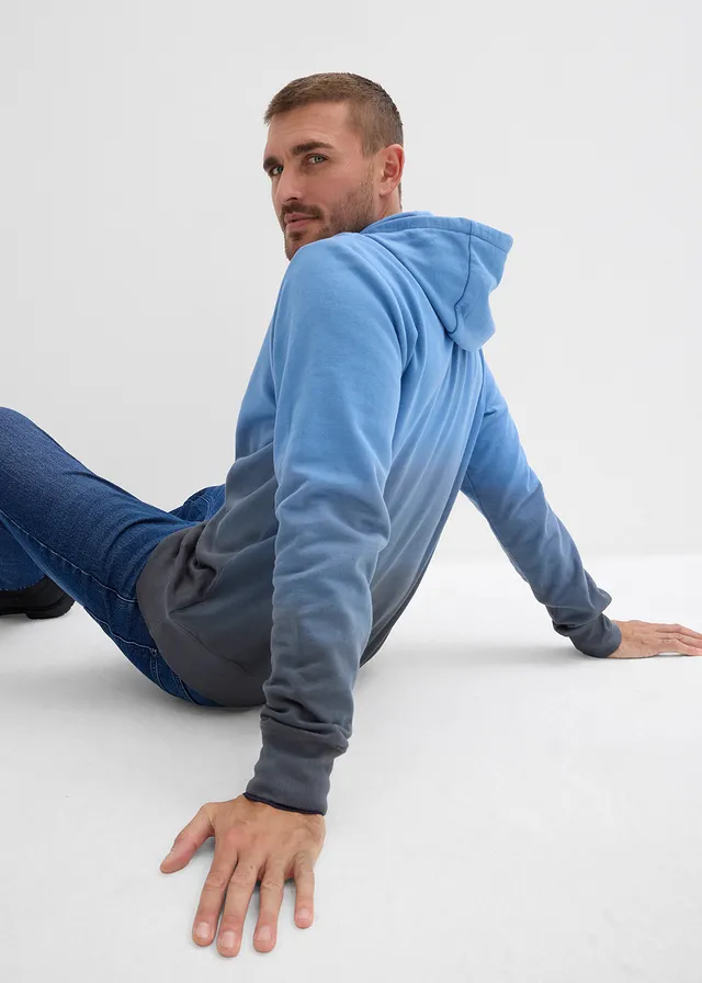 Sweat à capuche 100% coton • bleu-gris ardoise imprimé • product-page.page-title-suffix