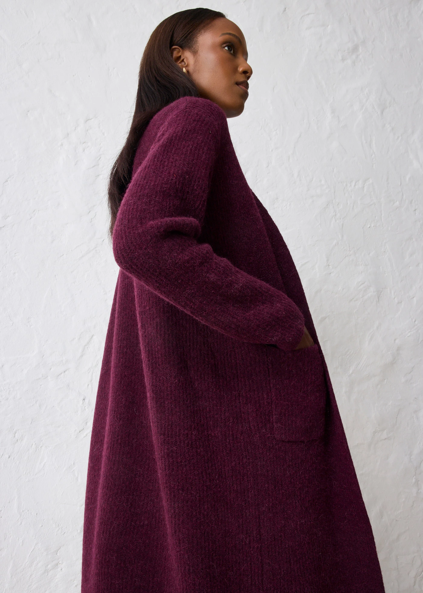 Manteau en maille • bordeaux • Boutique bonprix