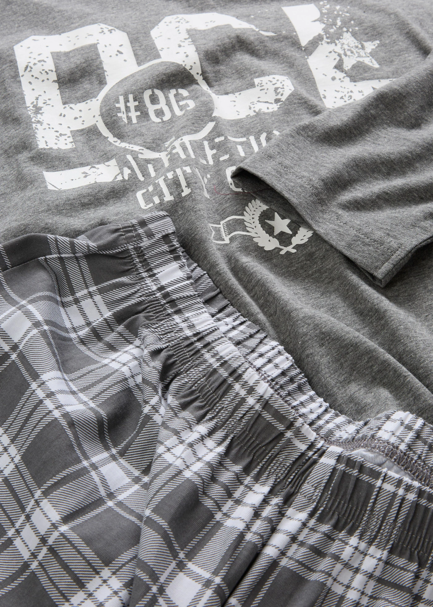 Pyžamo s bavlnou, dlouhý rukáv • šedý melír-bílá • bonprix obchod