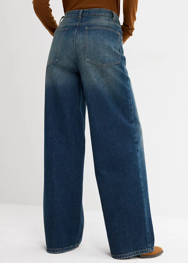 Wide leg jeans, high waist • donkerblauw denim • product-page.page-title-suffix