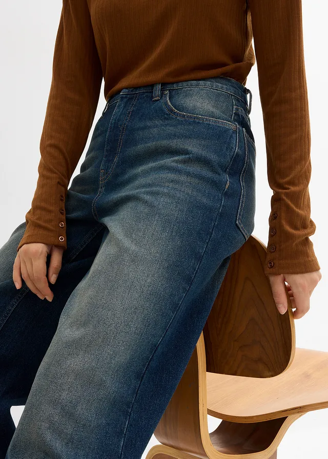 Džíny Wide Leg, High Waist • tmavě modrý denim • bonprix obchod