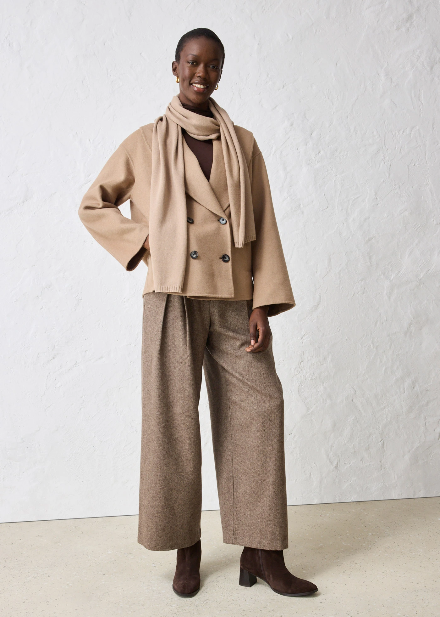 Šála z jemné pleteniny s vlnou merino • khaki béžová • bonprix obchod