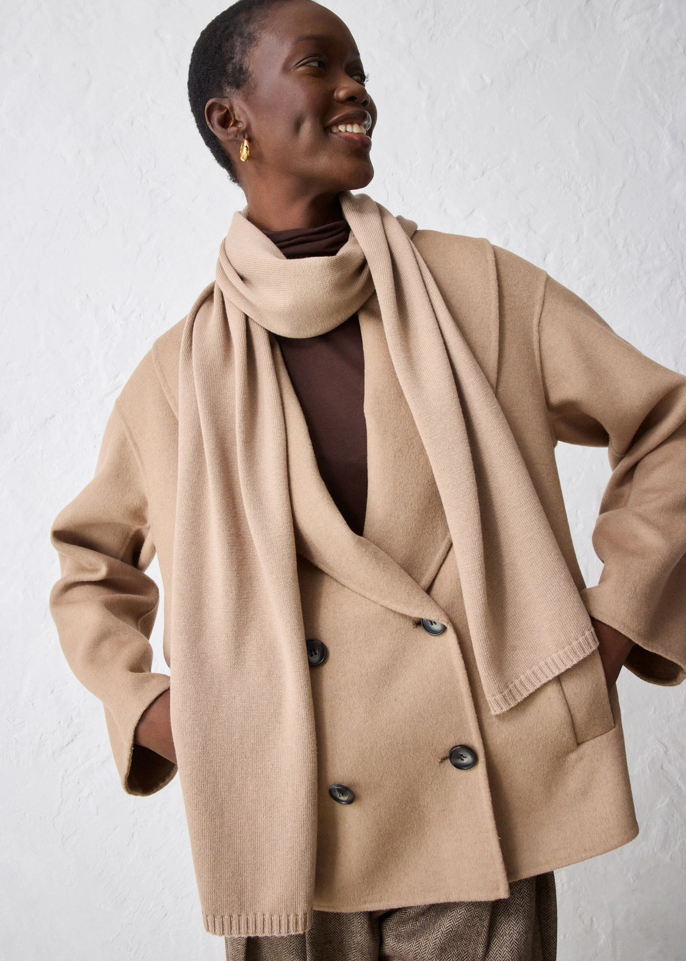 Šála z jemné pleteniny s vlnou merino • khaki béžová • bonprix obchod