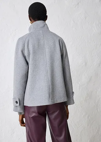 Kabátek s měkkým podílem vlny, barva: šedý melír