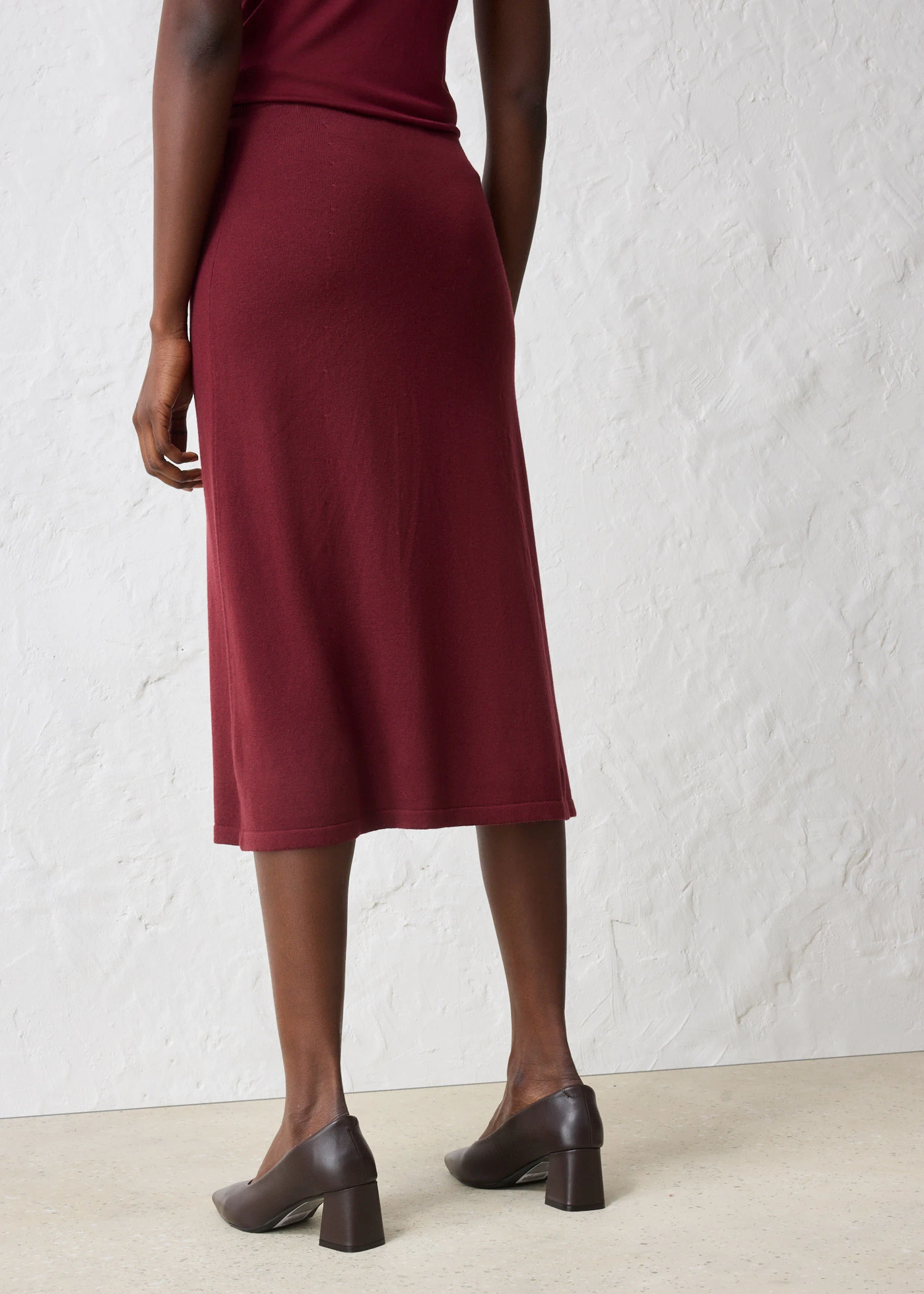 Jupe en fine laine mérinos • rouge érable • Boutique bonprix