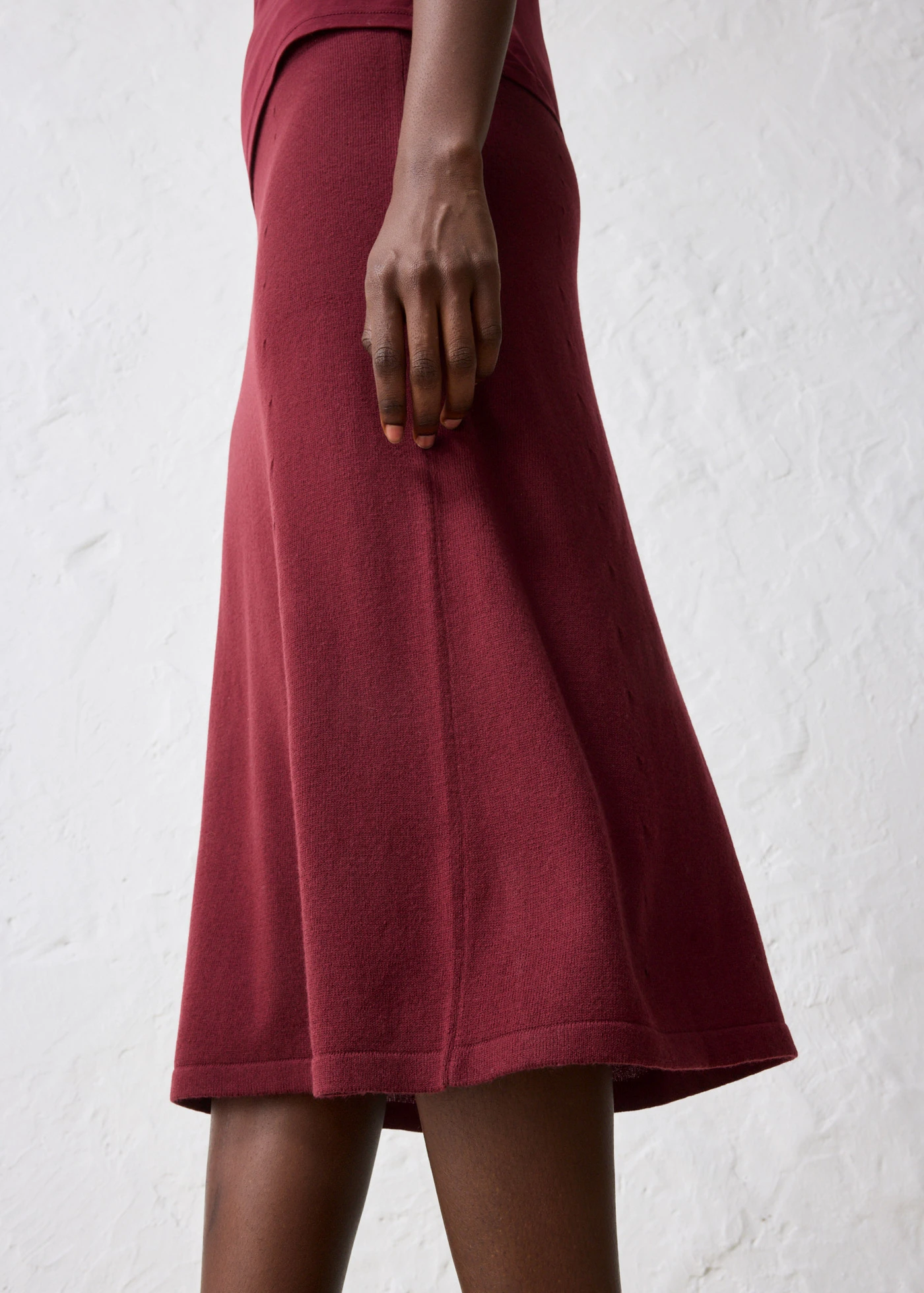 Jupe en fine laine mérinos • rouge érable • Boutique bonprix