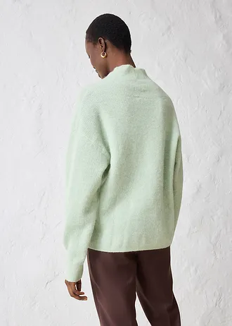 Pulóver meleg alpaka keverékből • halvány zsálya • bonprix áruház