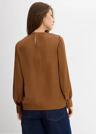 Blouse en satin fluide, Couleur: toffee
