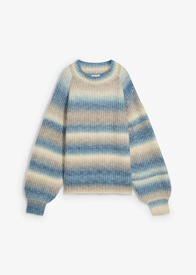 Pulover din tricot moale cu lână, cu ochiuri mari