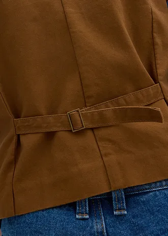 Mellény pamutvászonból • fűszerbarna • bonprix áruház