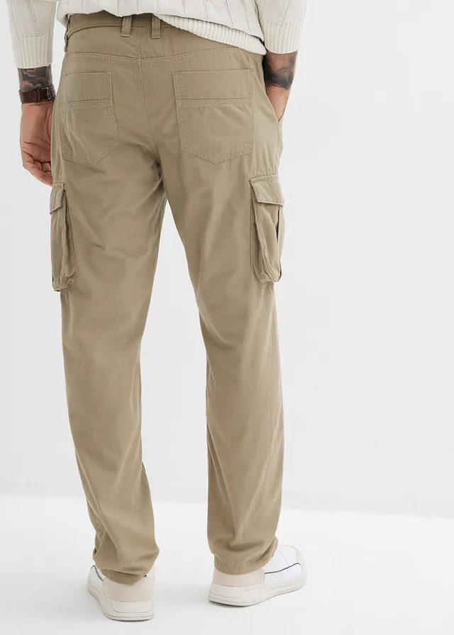 Regular fit cargo broek, straight, Kleur: new kaki