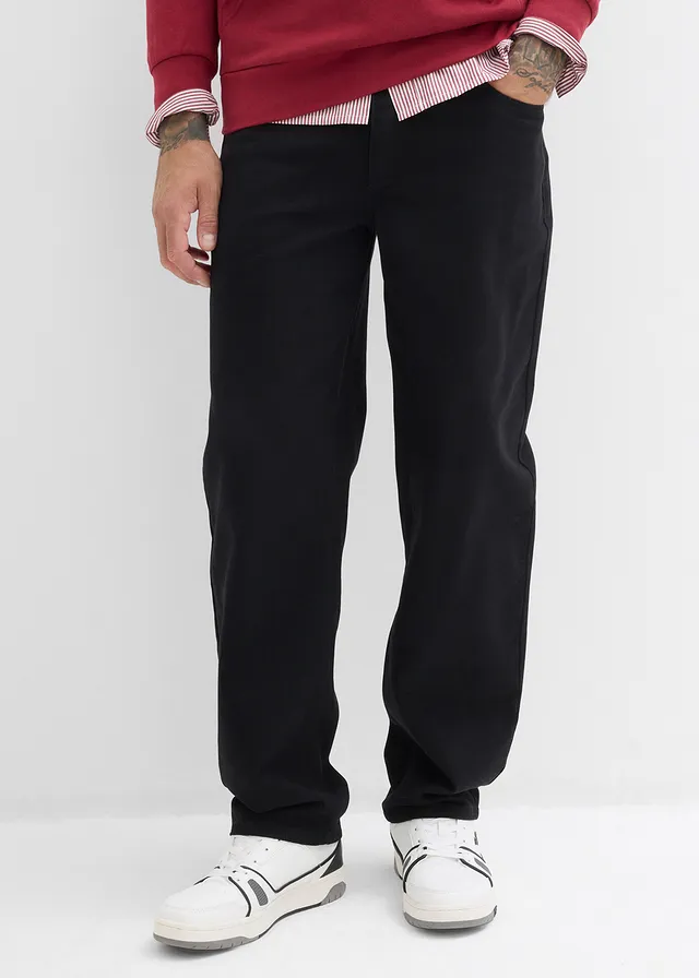 Relaxed fit twillbroek met comfortband, straight, Kleur: 