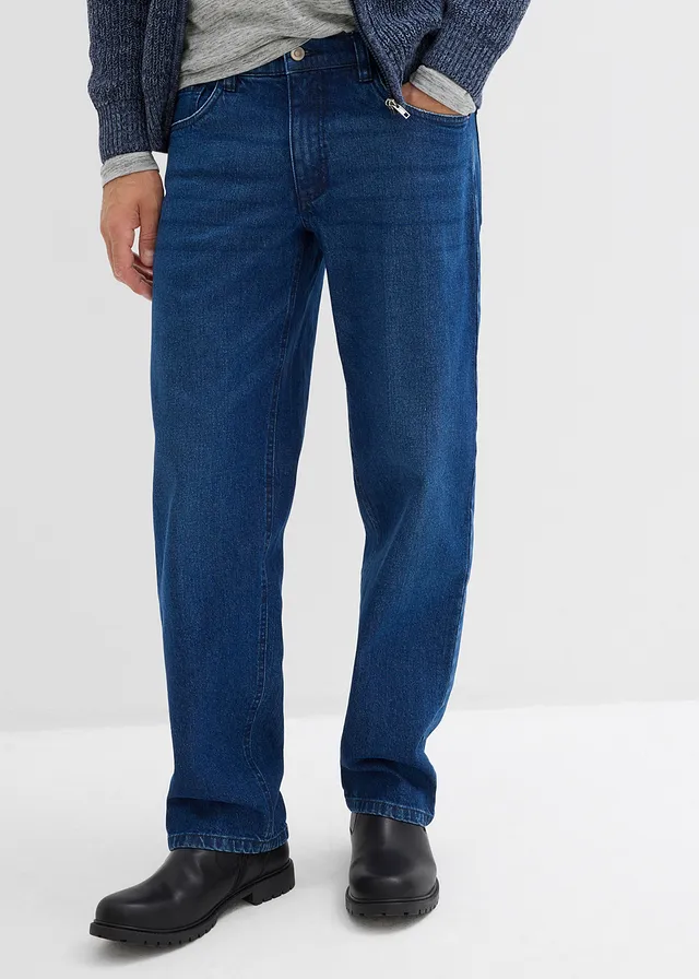 Jean droit extensible, loose • bleu foncé denim • product-page.page-title-suffix