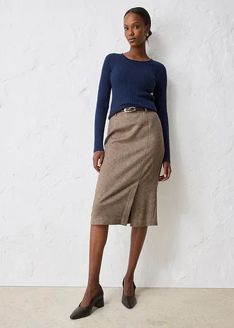 Žebrovaný svetr z merino vlny, barva: 