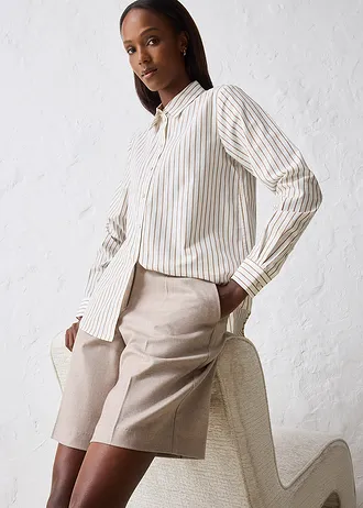 Kalhotová sukně s obsahem vlny • světle pískový melír • bonprix obchod