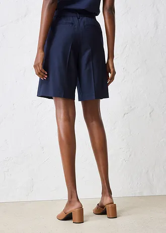 Broekrok met wol, Kleur: donkerblauw gemêleerd