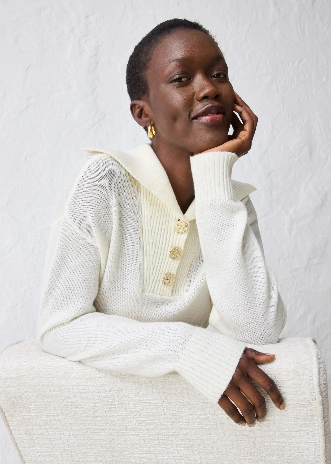 Oversized trui met merinowol • wolwit • bonprix online shop