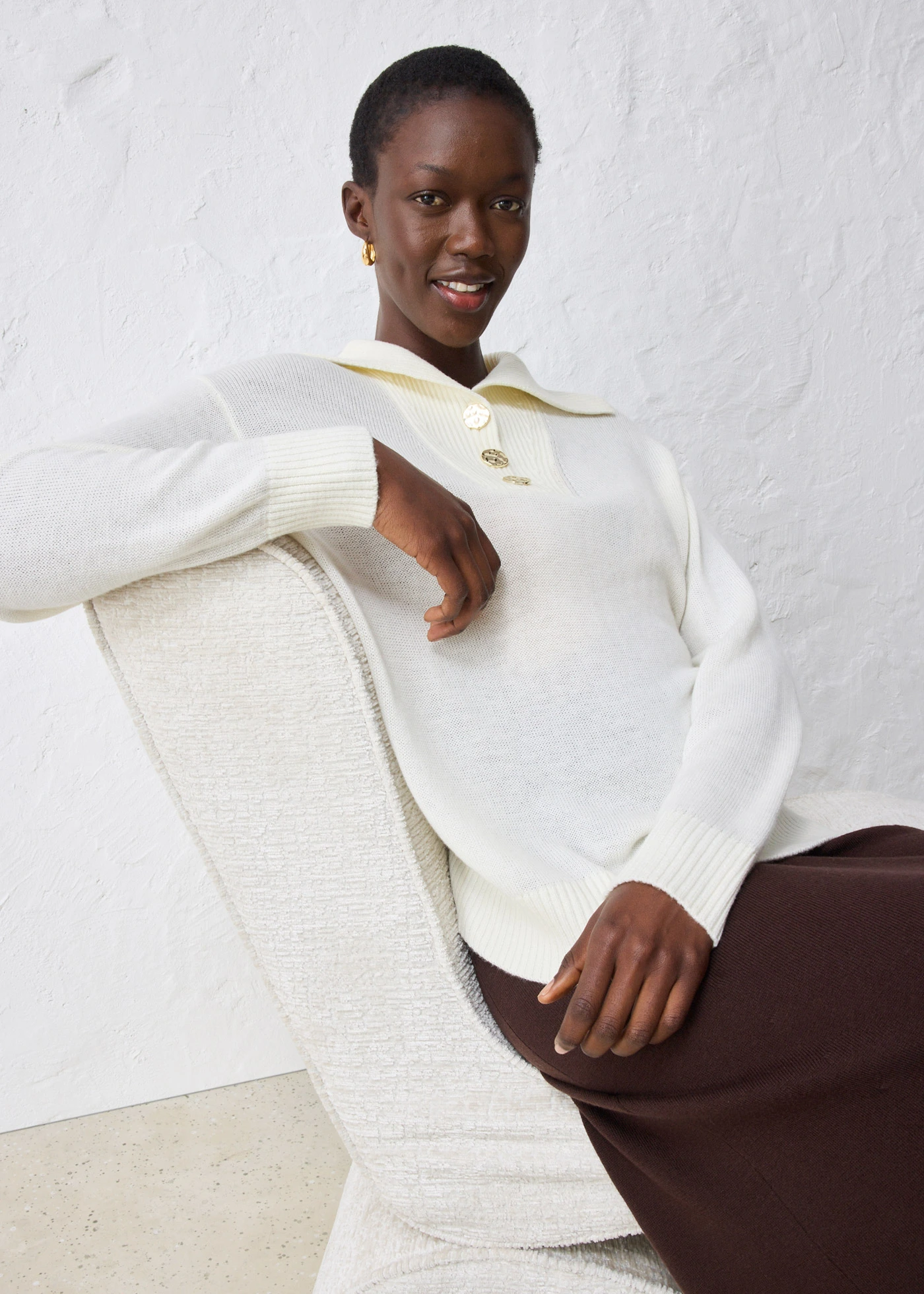 Pull oversize en laine mérinos • écru • Boutique bonprix