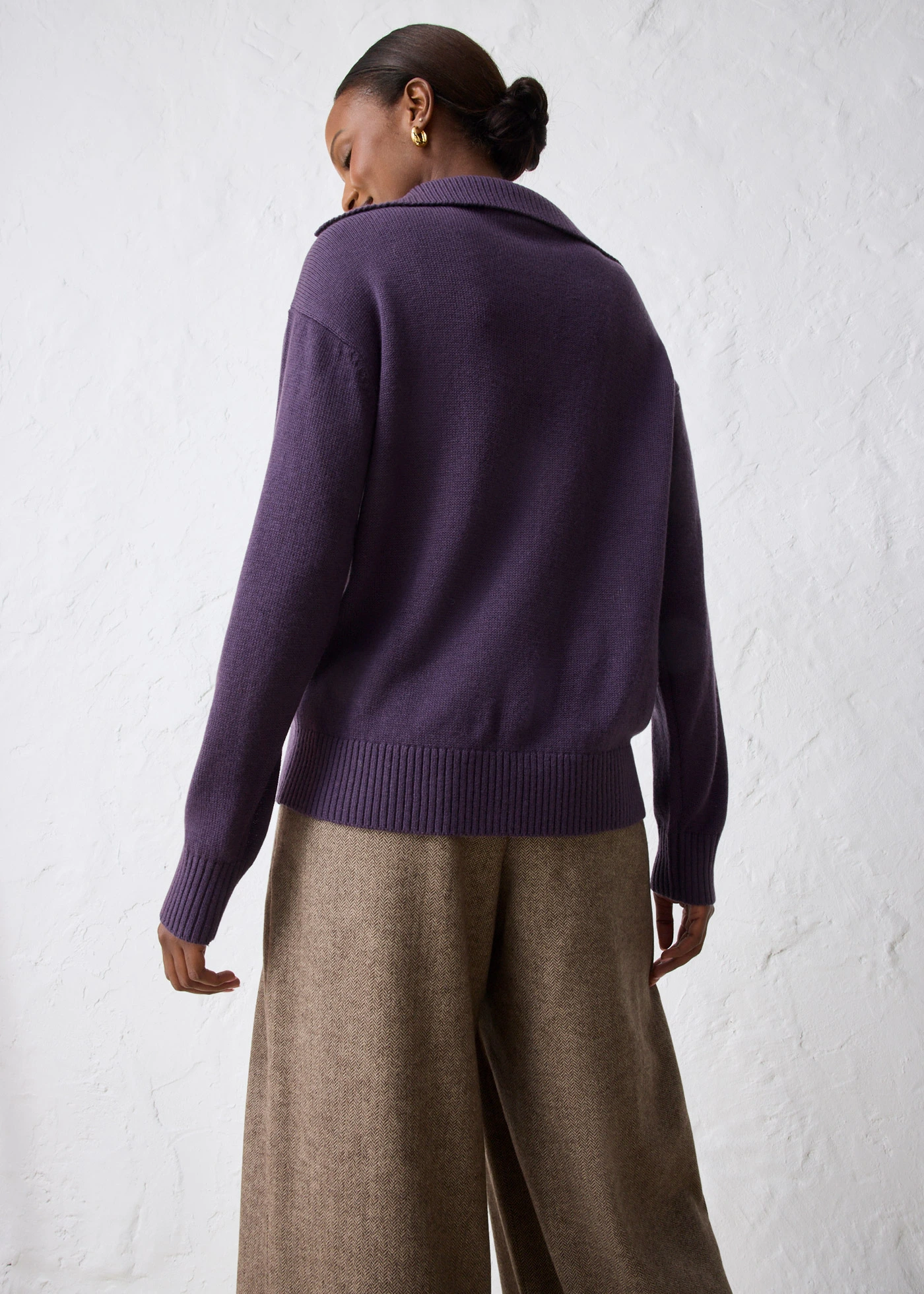 Oversize svetr z merino vlny • švestková • bonprix obchod