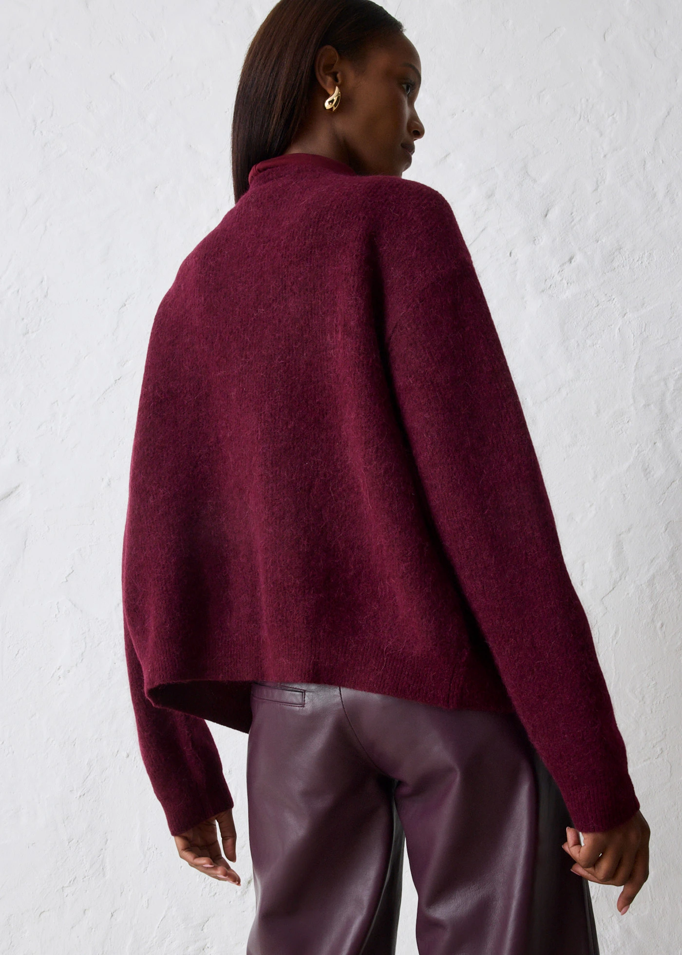 Pletený kabátek z hřejivé směsi s alpakou • javorově červená • bonprix obchod