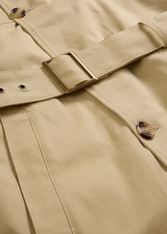 Trenčkot s odnímatelnou kapucí, vodoodpudivý, 2 v 1 • zelenobéžová • bonprix obchod