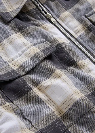 Flanelová košilová bunda s lehkou podšívkou • hnědá kostka • bonprix obchod