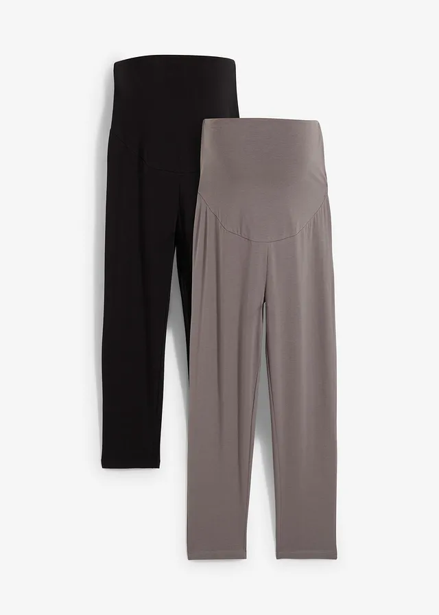 Zwangerschapslegging capri (set van 2), Kleur: zwart/ rookgrijs