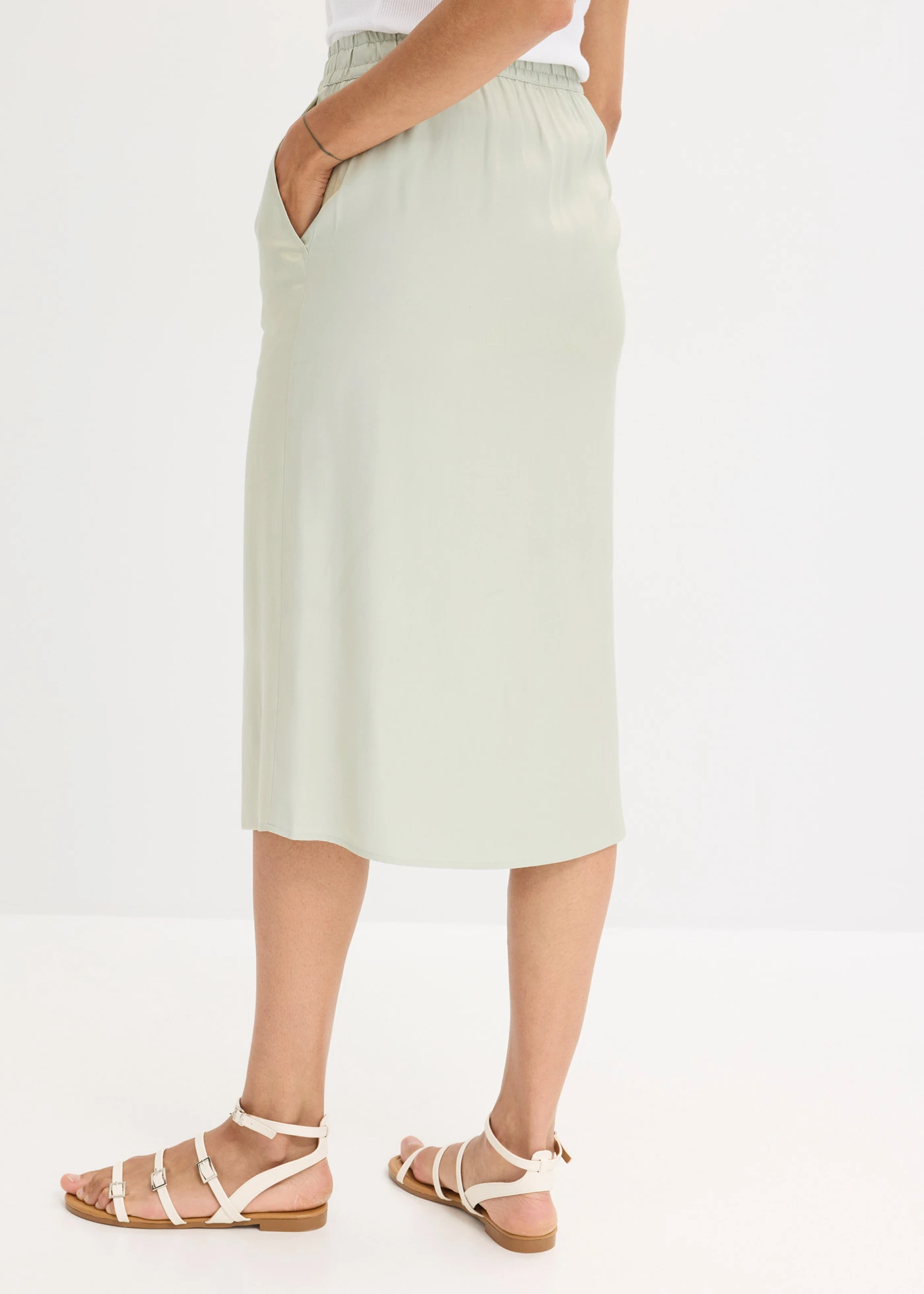 Midirok van glanzend materiaal • mint-goudkleur • bonprix online shop