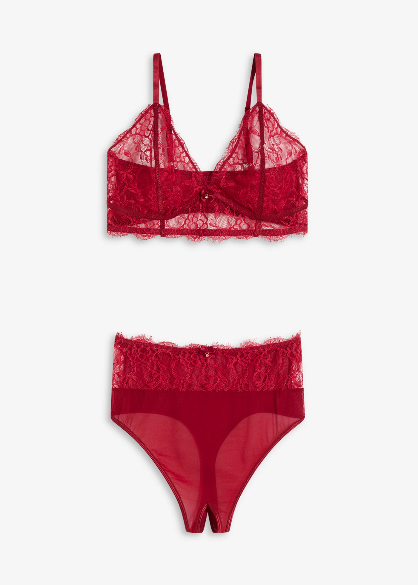 Bralette en taillestring ouvert (2-dlg. set) • avondrood • bonprix online shop