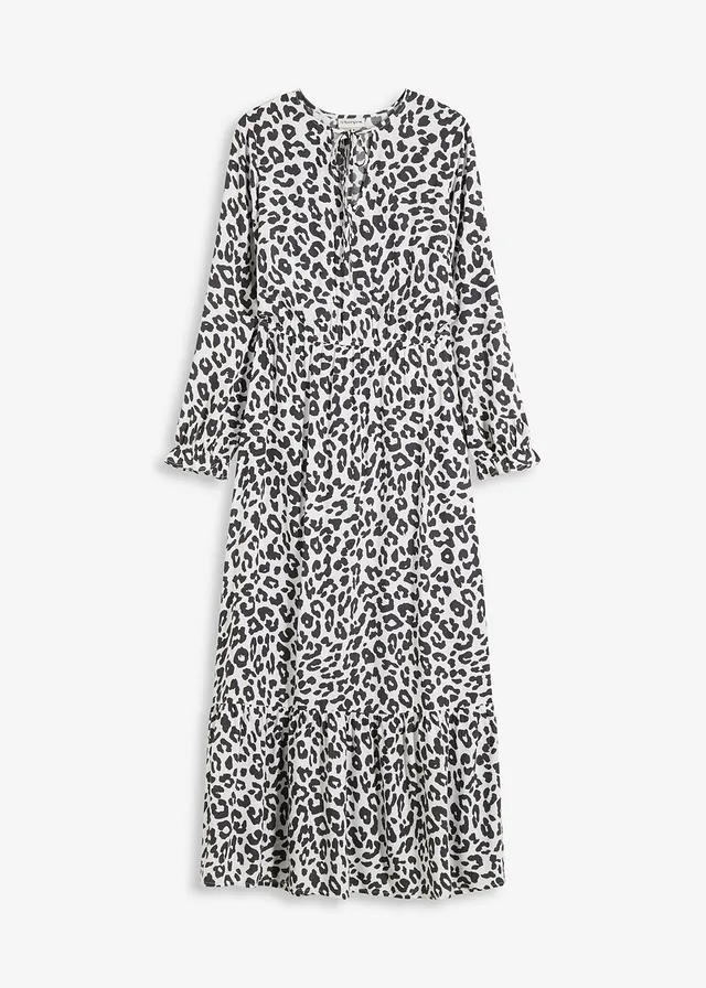 Robe longue, Couleur: blanc cassé/anthracite