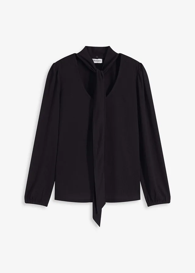 Štruktúrovaná blúzka s odnímateľnou mašľou