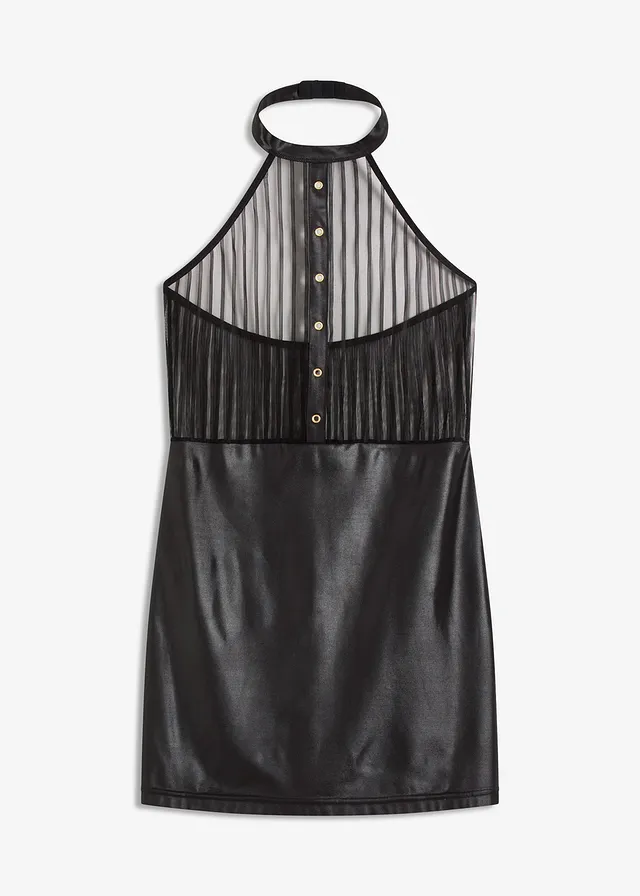 Rochie neckholder cu aspect wetlook