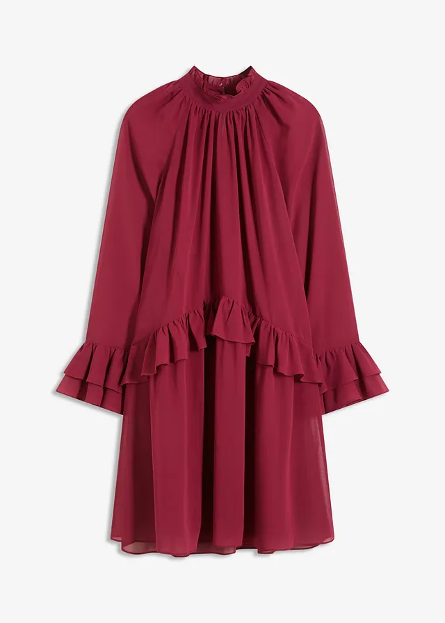 Rochie din șifon cu volane