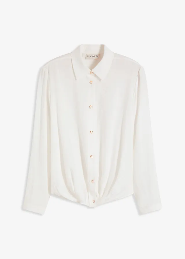 Bluză cu detaliu de înfășurare, din material texturat