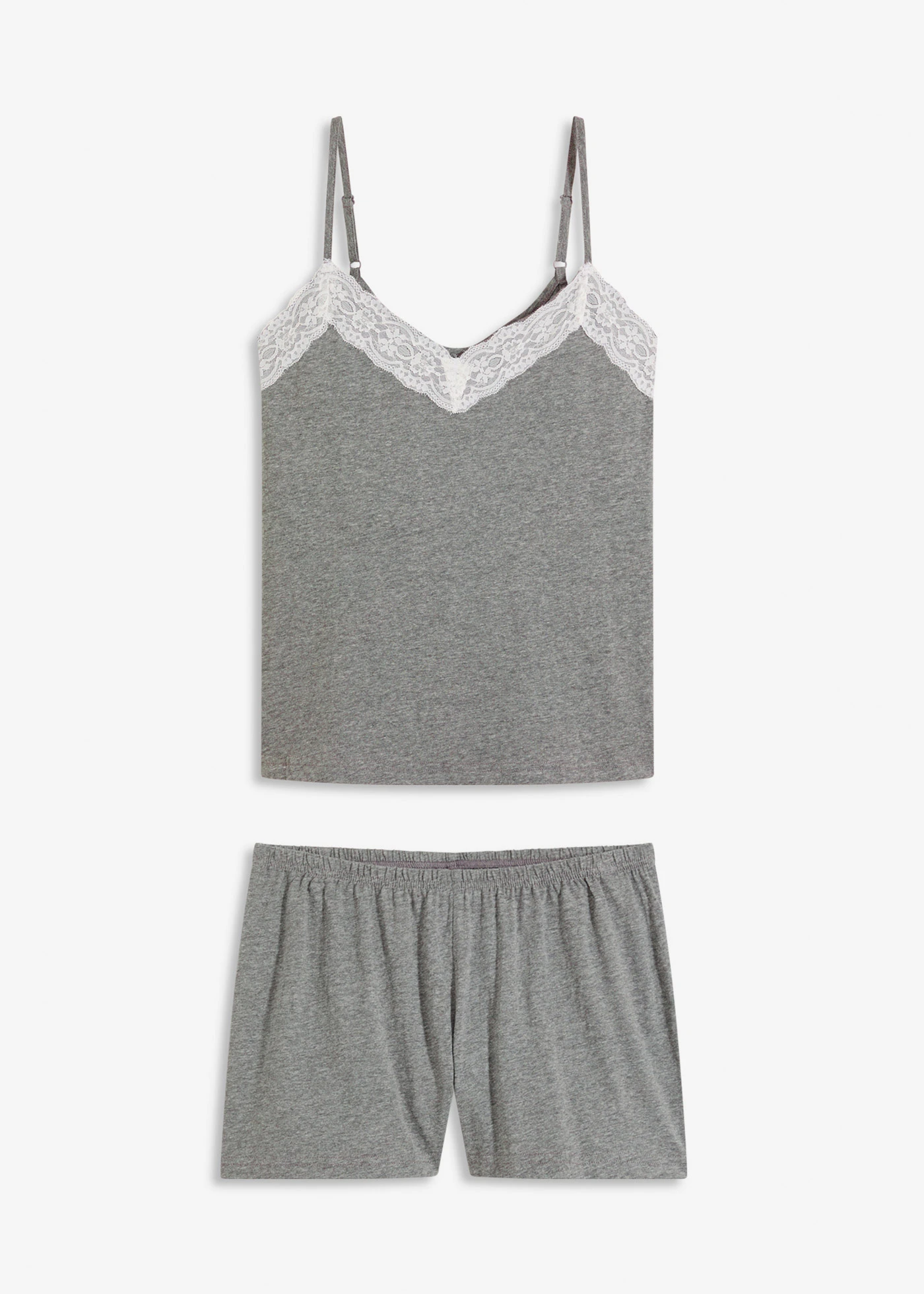 Pyjashort avec dentelle • gris chiné • product-page.page-title-suffix