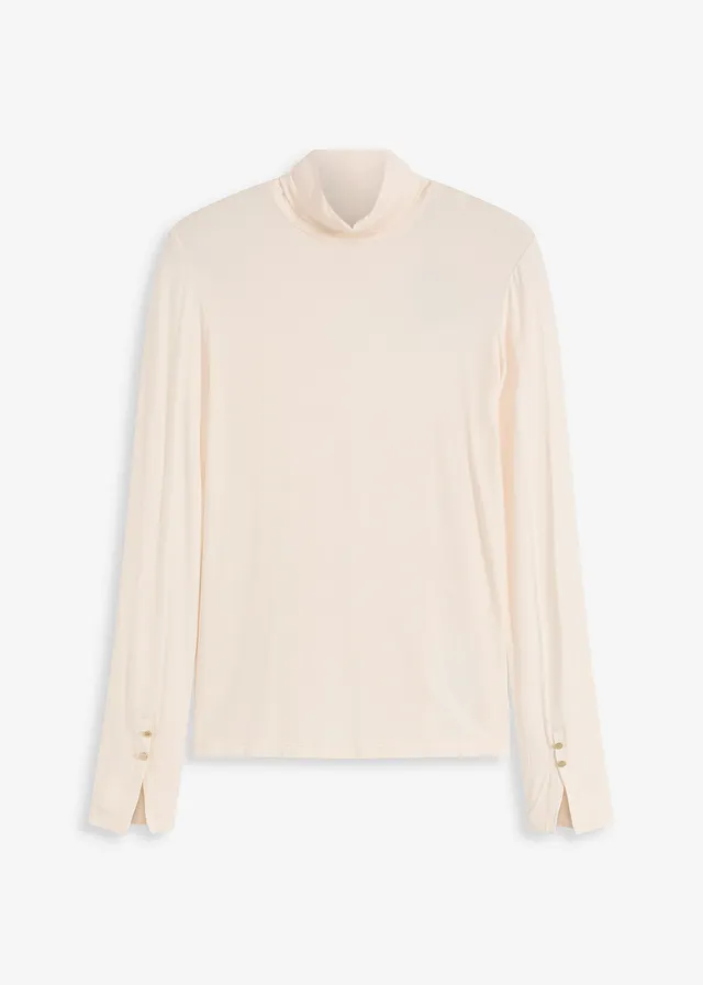 Rolákové tričko s dekoratívnymi gombičkami