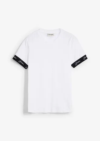 Tričko z čisté organické bavlny, Slim Fit, barva: bílá