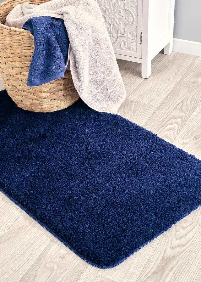 Tapis de bain tufté uni et haut • bleu foncé • product-page.page-title-suffix
