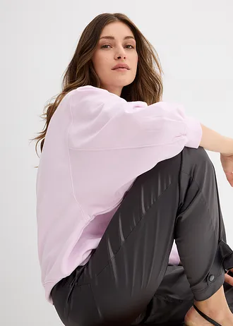 Bluză casual oversize din bumbac 100% • liliachiu pudrat • magazin bonprix