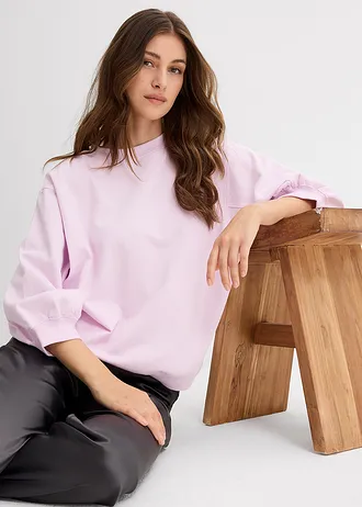 Oversize mikina z čisté bavlny • pudrově šeříková • bonprix obchod