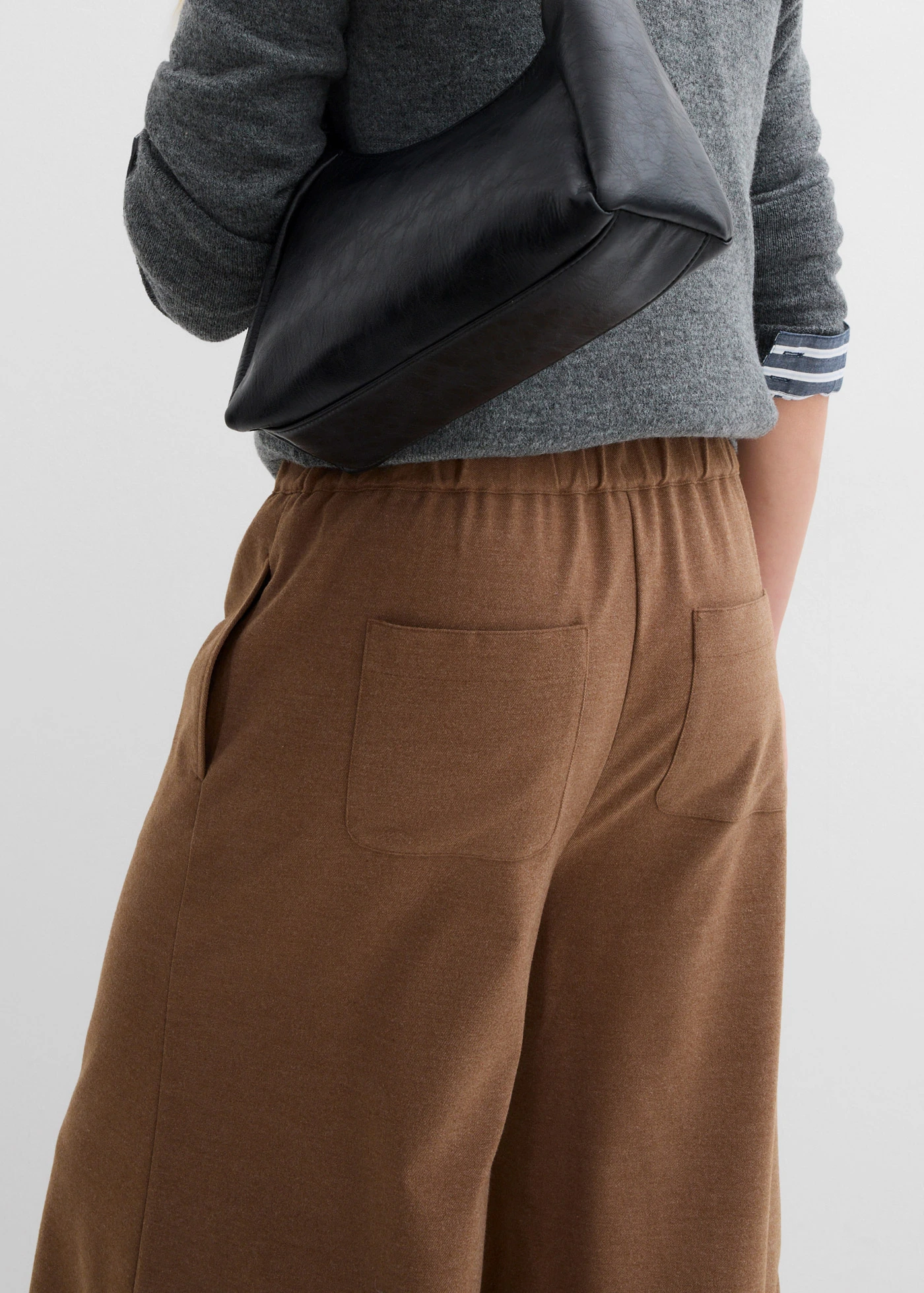 Culotte kalhoty s vlněným vzhledem • pimentově hnědý melír • bonprix obchod