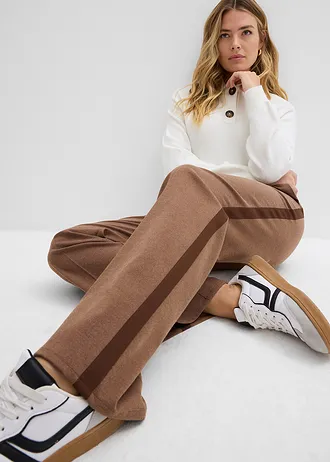 Kalhoty Marlene s vlněným vzhledem • pimentově hnědý melír • bonprix obchod