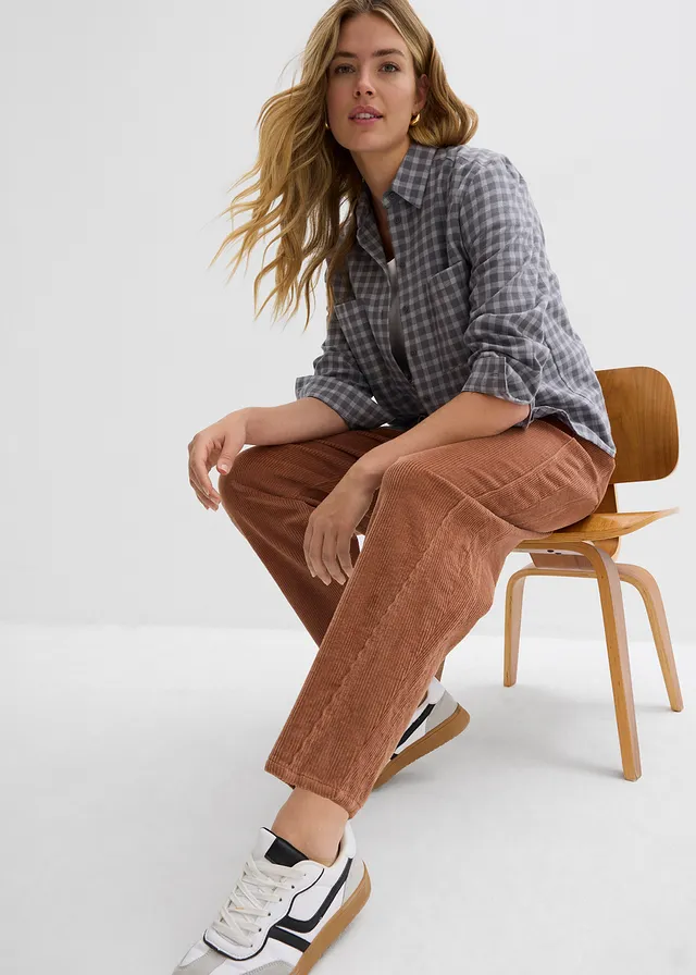 Pantalon barrel en velours côtelé • chocolat • product-page.page-title-suffix