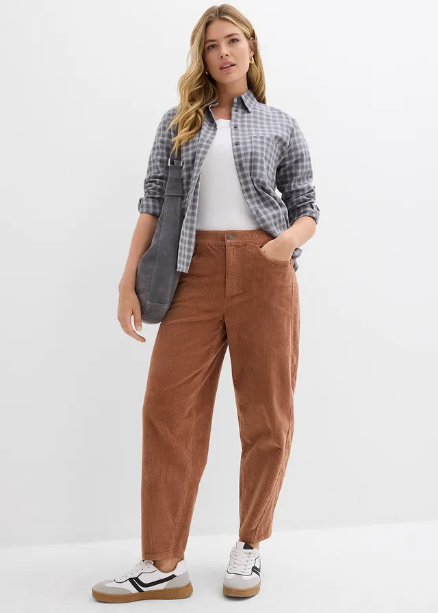 Pantalon barrel en velours côtelé • chocolat • product-page.page-title-suffix
