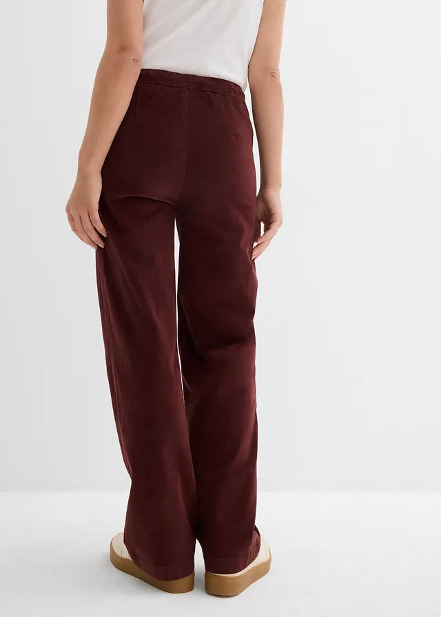 Corduroy broek in een katoenmix, Kleur: koffiebruin