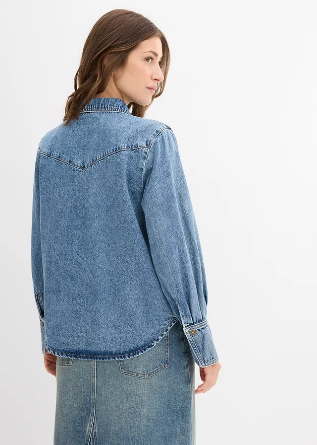 Chemise en jean 100% coton • bleu denim used • product-page.page-title-suffix